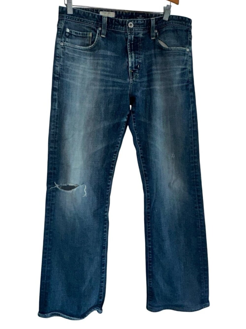 AG Adriano Goldschmied The Hero Jeans Men 33x34 Actual 33x32 USA Made Distressed